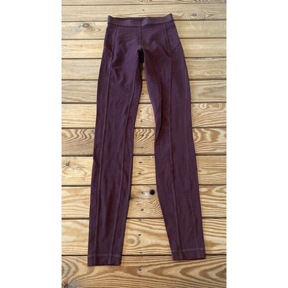 Lululemon Athletica High Waist Athletic Leggings Size 2 Women’s Maroon - Picture 1 of 8